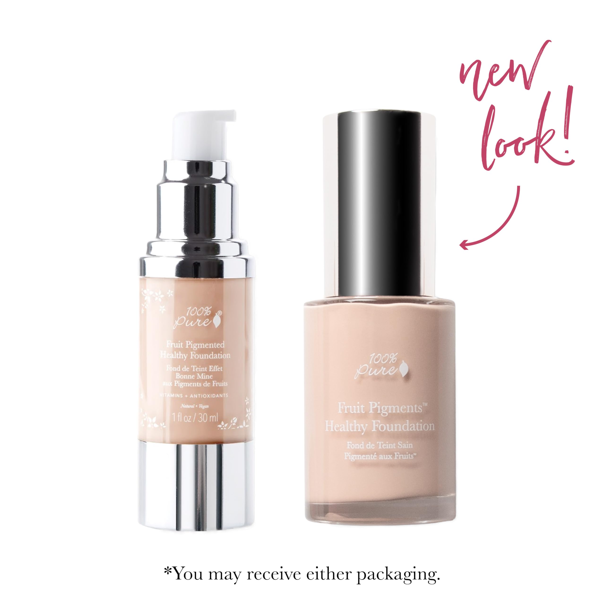 100% PURE Fruit Pigmented Foundation Alpine Rose – Full Coverage Matte (1 Fl Oz)