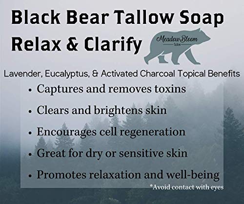 Hunter Cattle Co. HC Meadow Bloom Tallow Bar Soap – Charcoal 2-Pack | All-Natural 100% Grass-Fed Tallow Handmade Soap