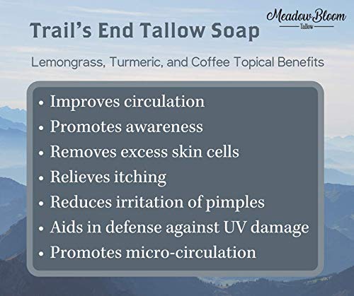 Hunter Cattle Co. Meadow Bloom Tallow Soap – 2-Pack (Lemongrass, Coffee & Turmeric) | 100% Grass-Fed, Handmade