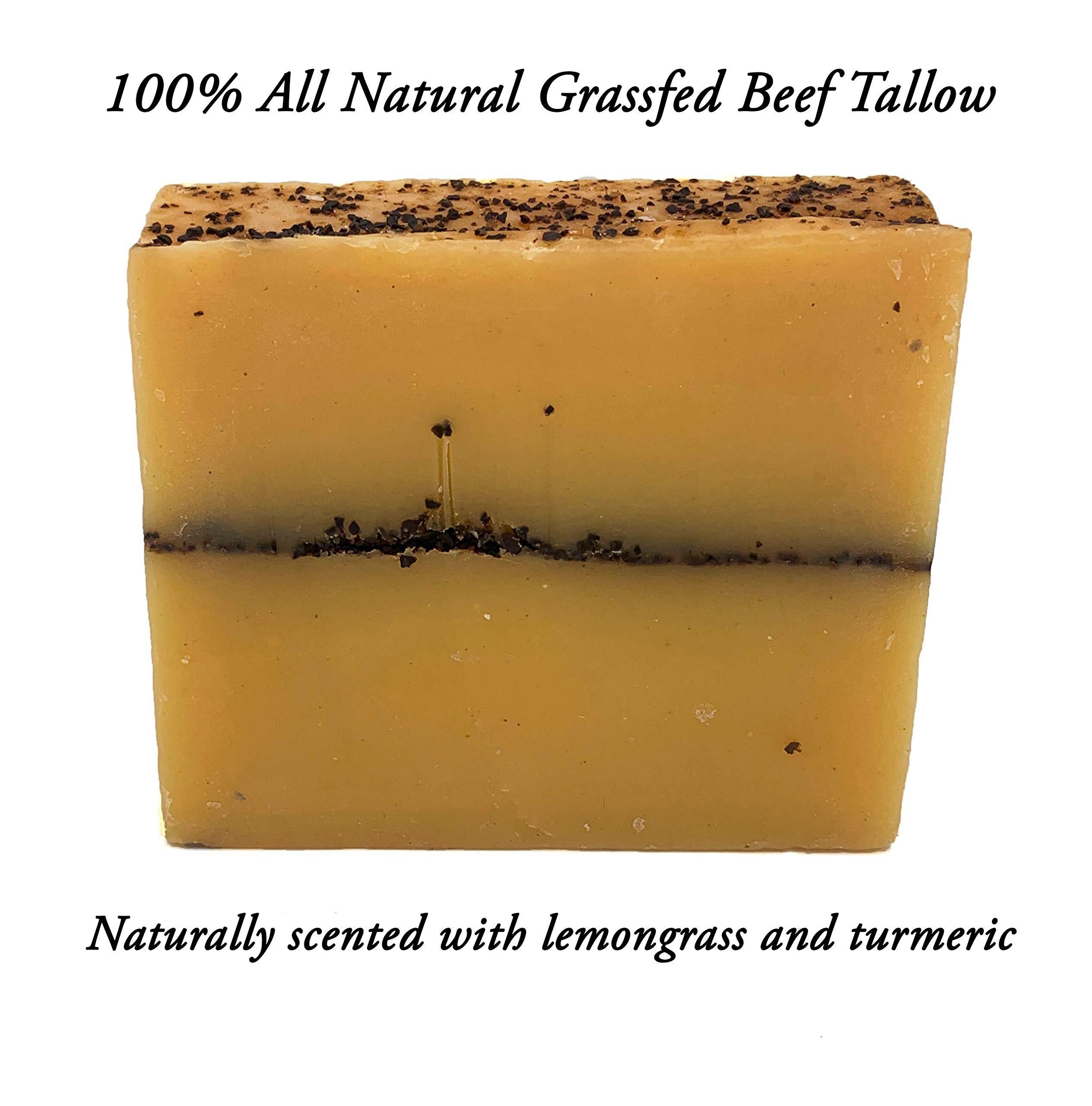 Hunter Cattle Co. Meadow Bloom Tallow Soap – 2-Pack (Lemongrass, Coffee & Turmeric) | 100% Grass-Fed, Handmade