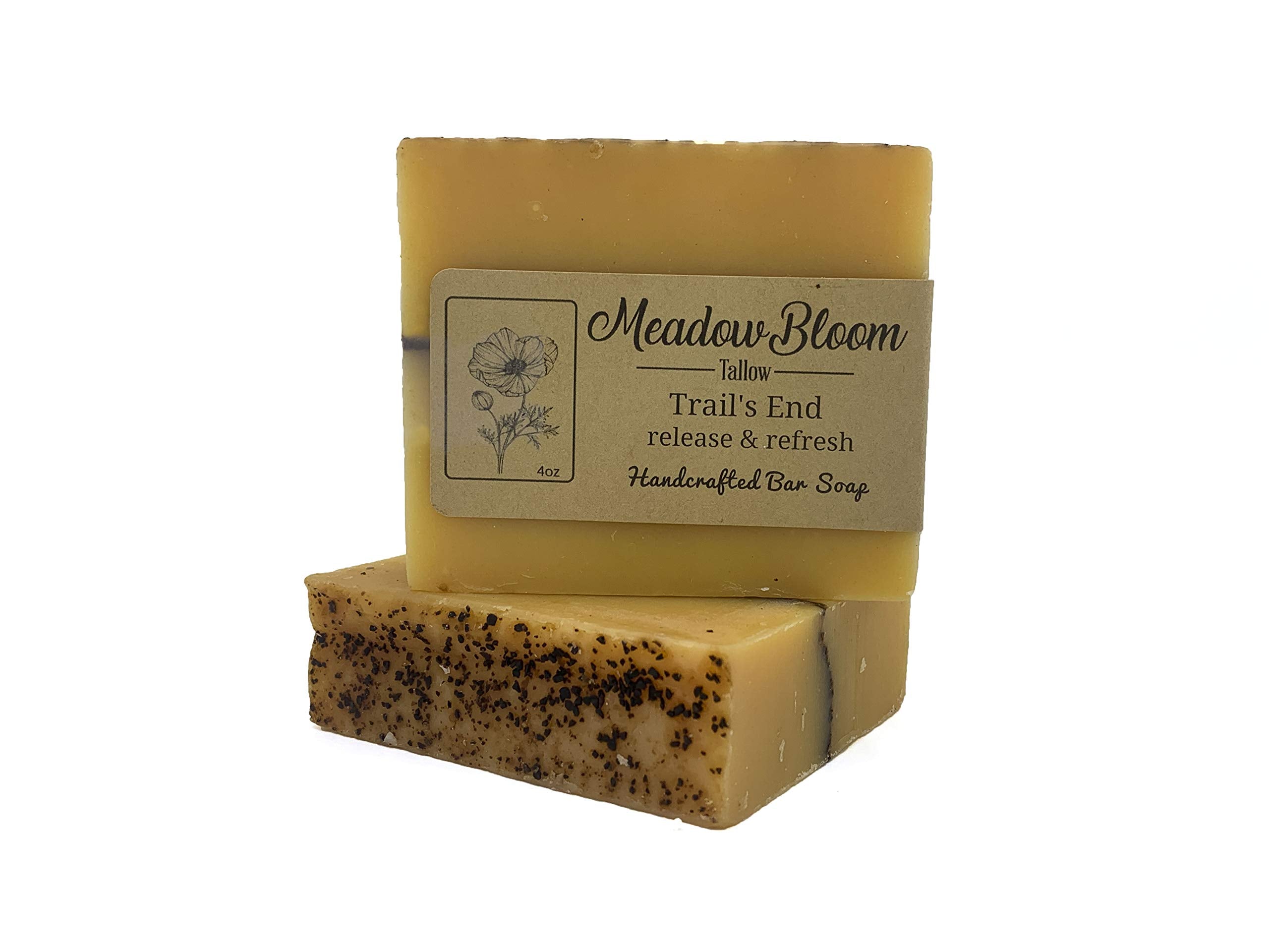 Hunter Cattle Co. Meadow Bloom Tallow Soap – 2-Pack (Lemongrass, Coffee & Turmeric) | 100% Grass-Fed, Handmade