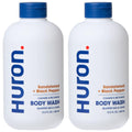 Huron Men’s Moisturizing Body Wash – Clean Woody Sandalwood & Amber, 2 Pack (12.2 fl oz each) – Vegan & Cruelty-Free