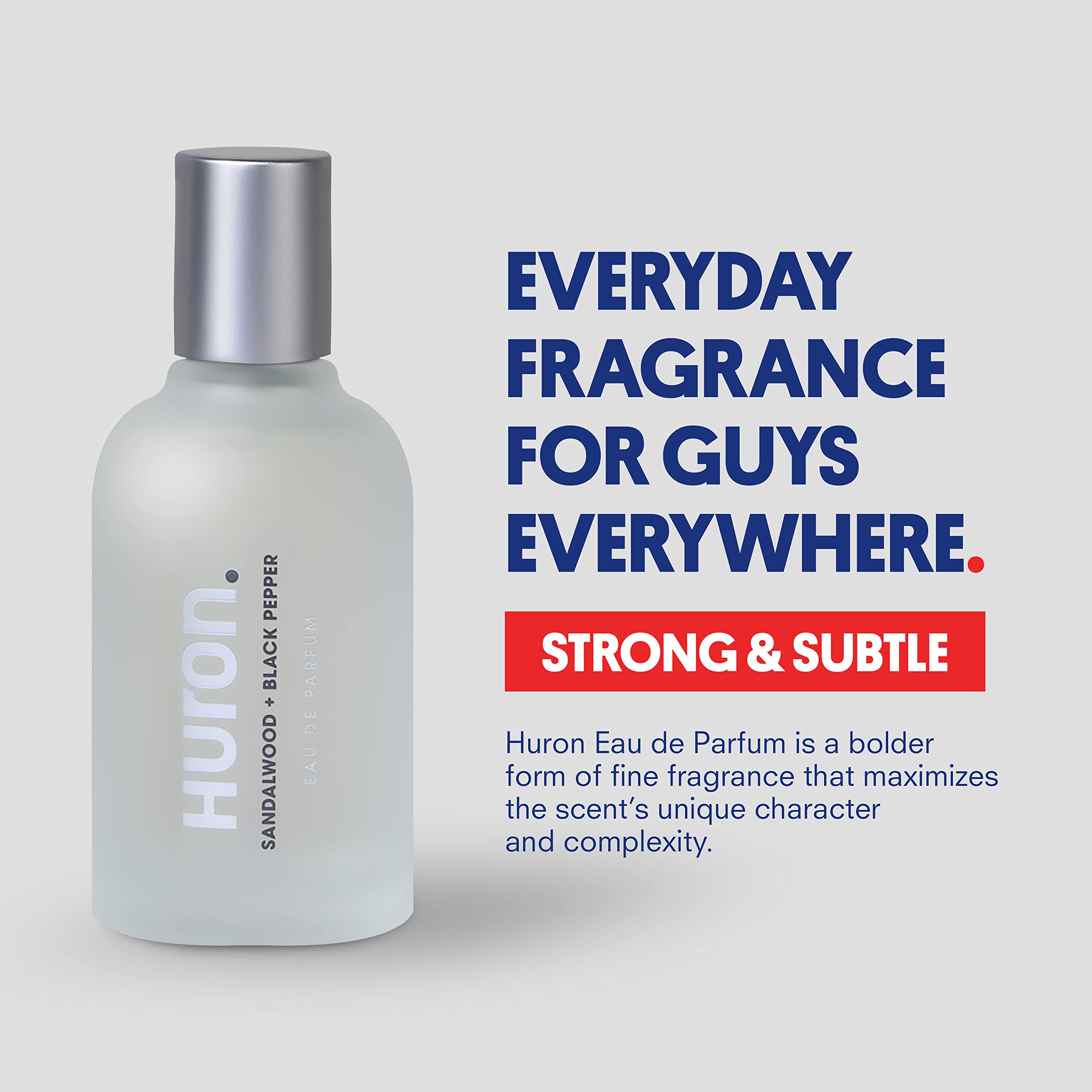 Huron Men’s Cologne – Everyday Eau de Parfum with Sandalwood, Black Pepper & Amber | 1.7 fl oz