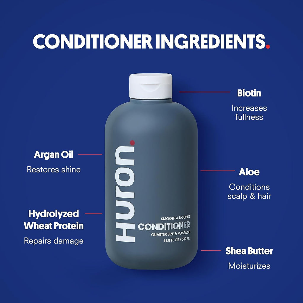 Huron Shower Kit for Men – Shampoo, Conditioner & Body Wash (Sea Salt + Driftwood)