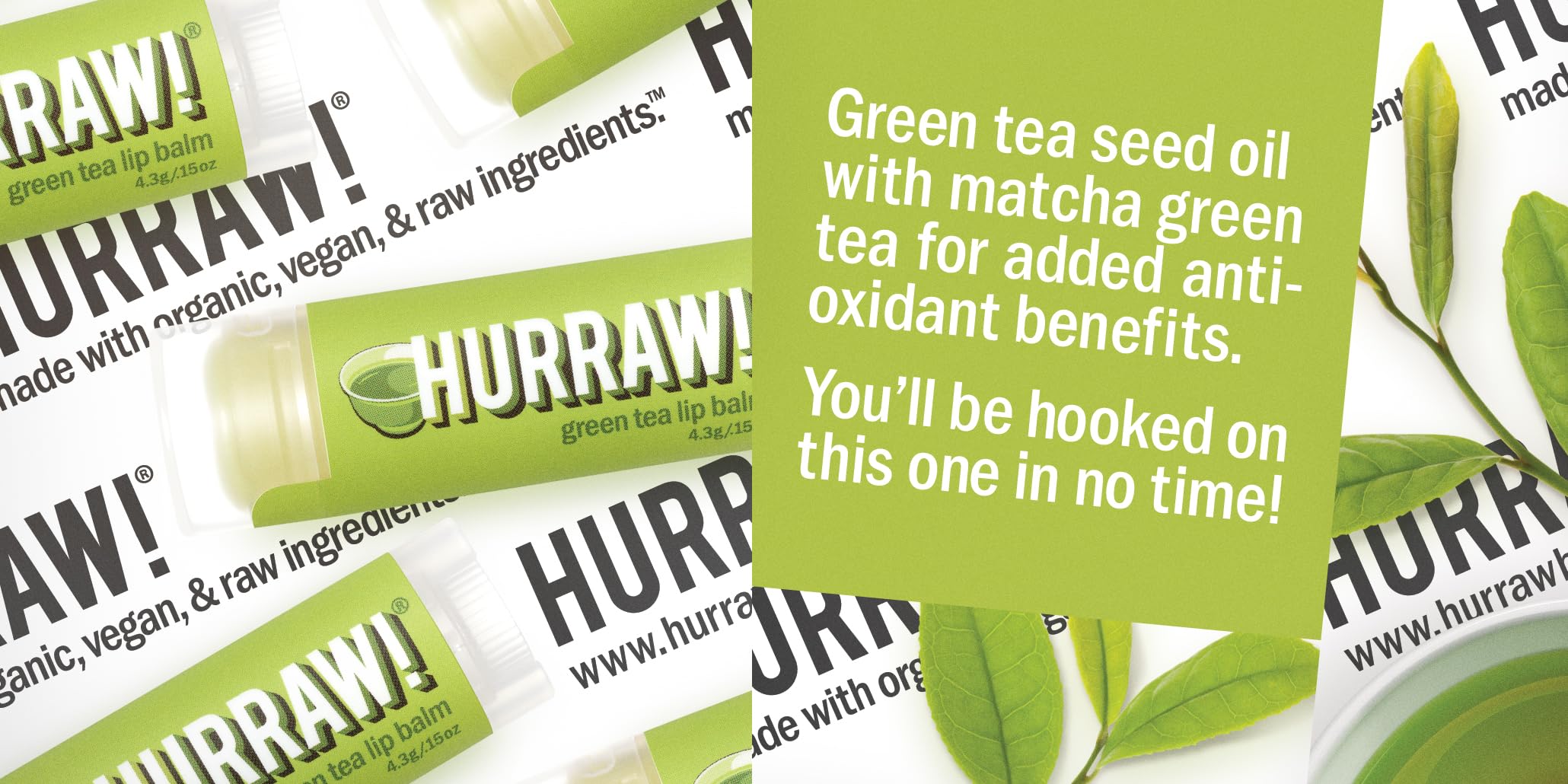 Hurraw! Lip Balm 3-Pack: Chai Spice, Green Tea & Coffee Bean – Organic & Vegan