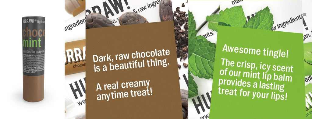 Hurraw! Chocolate & Mint Lip Balm 3 Pack – Plastic-Free Cardboard Tubes, Organic & Vegan