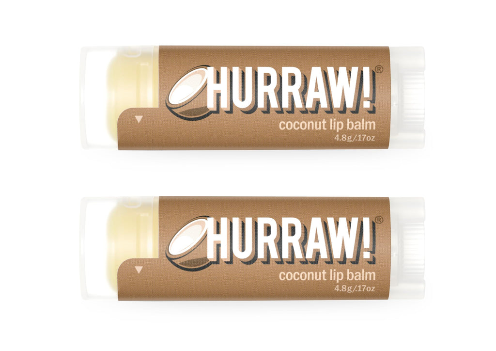 Hurraw! Coconut Lip Balm – 2 Pack | Organic, Vegan, Cruelty-Free, Gluten Free | Made in USA