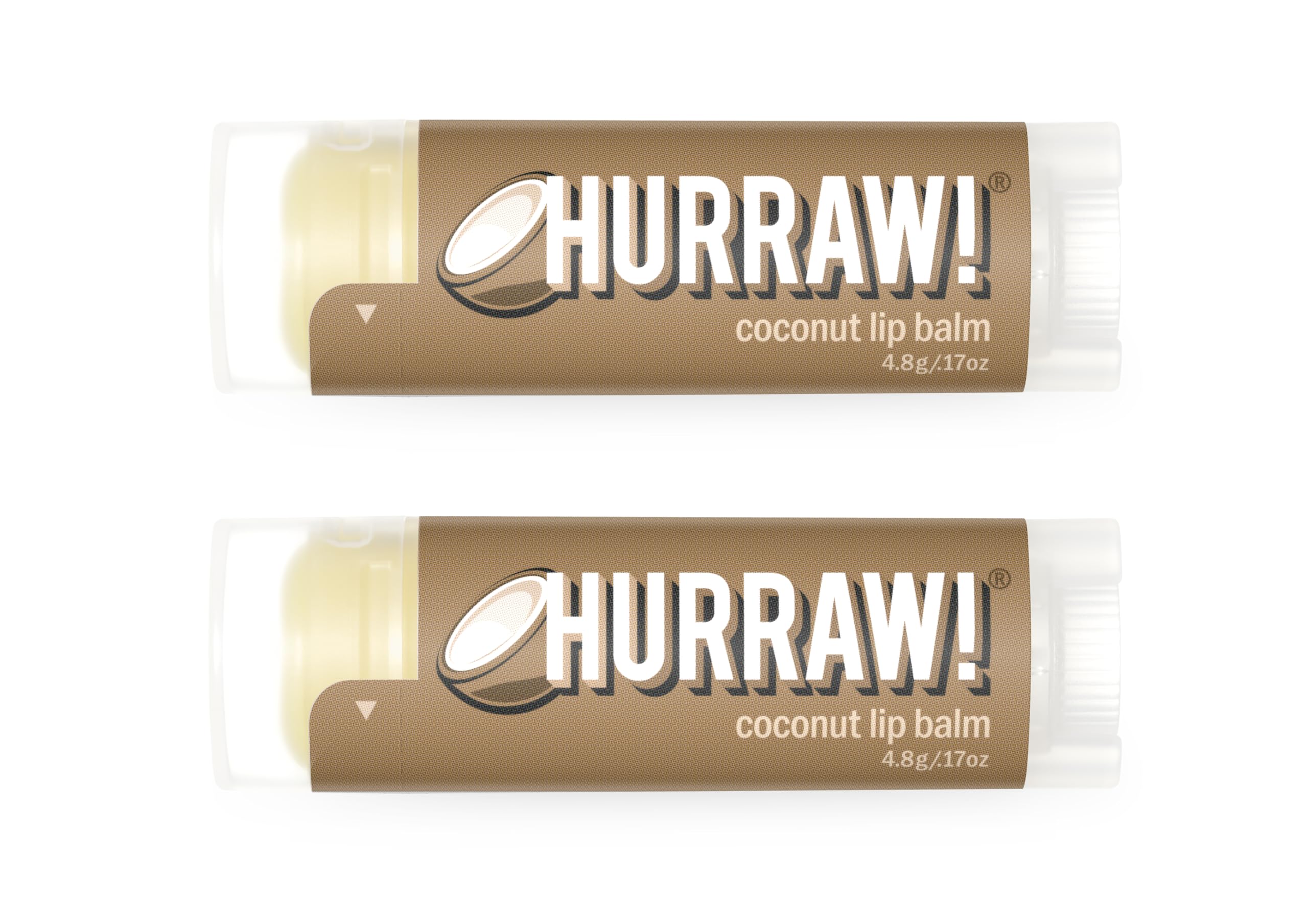 Hurraw! Coconut Lip Balm – 2 Pack | Organic, Vegan, Cruelty-Free, Gluten Free | Made in USA