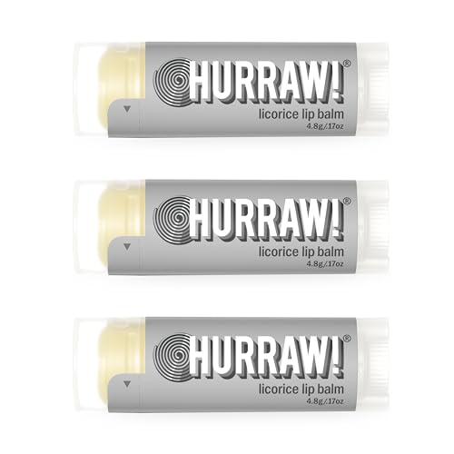 Hurraw! Licorice Lip Balm 3-Pack – Organic, Vegan, Cruelty-Free, Gluten Free, Made in USA