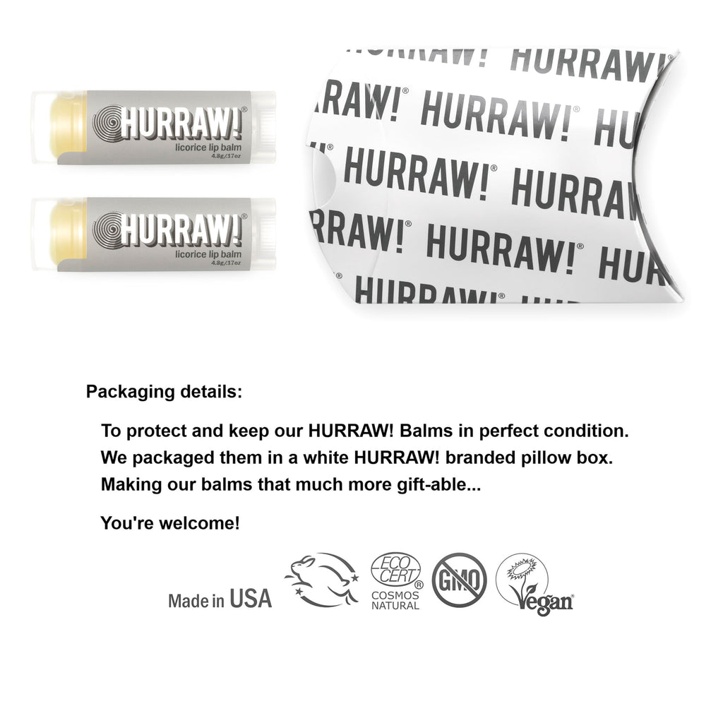 Hurraw! Licorice Lip Balm 2 Pack | Organic, Vegan, Cruelty-Free & Gluten Free | Made in USA