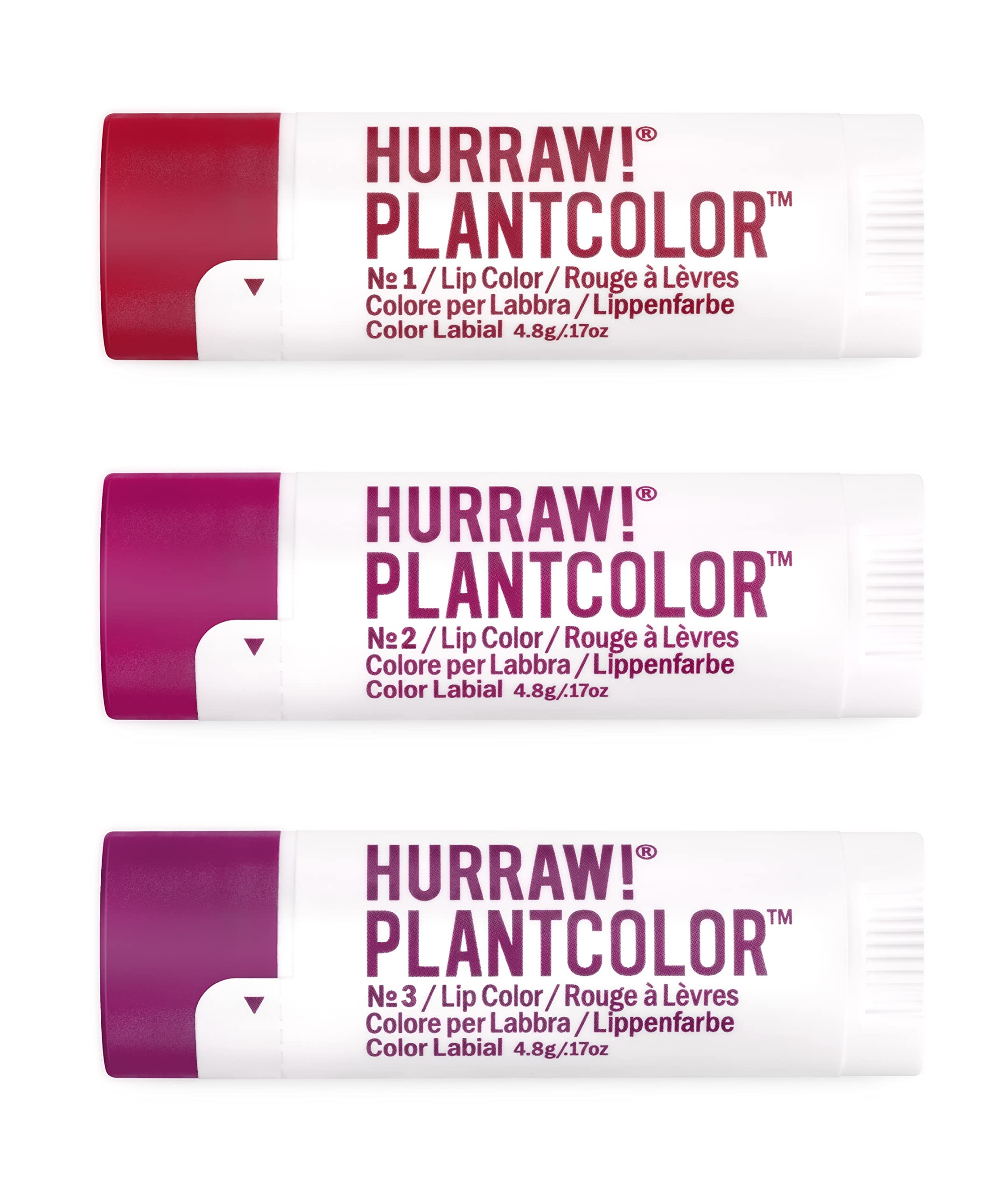 Hurraw! Plantcolor Lip Color Bundle №1, №2 & №3 | 100% Plant-Based Vegan Lip Color