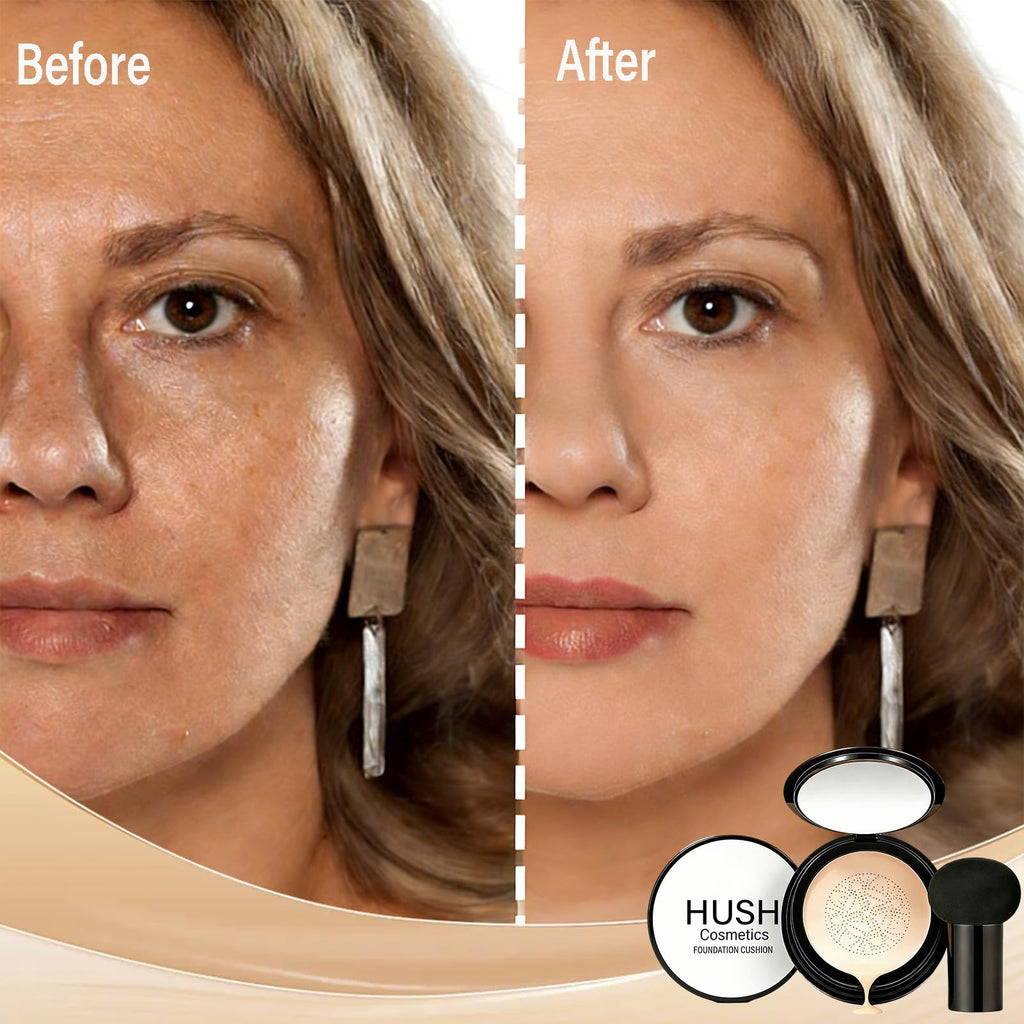 Hush Cosmetics Foundation – Hydrating, Buildable Coverage for Mature Skin | Natural Matte Finish