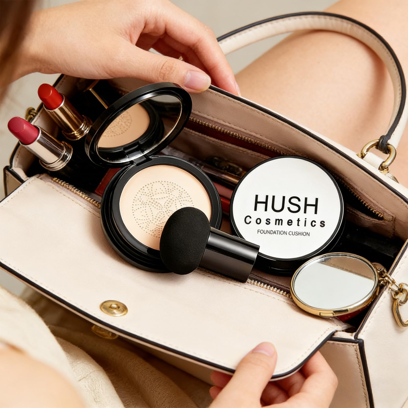 Hush Cosmetics Foundation – Hydrating, Buildable Coverage for Mature Skin | Natural Matte Finish