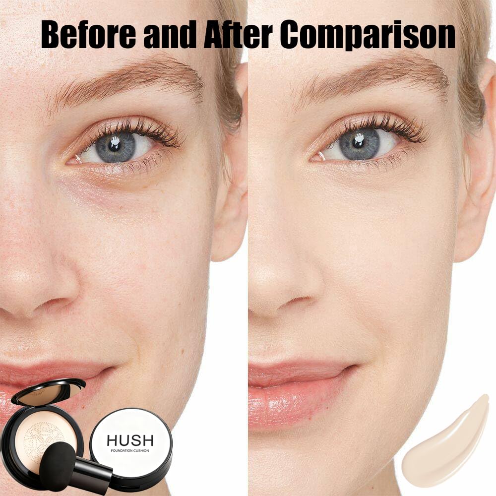 Hush Makeup Ivory Foundation for Mature Skin | Hydrating Cushion CC Cream