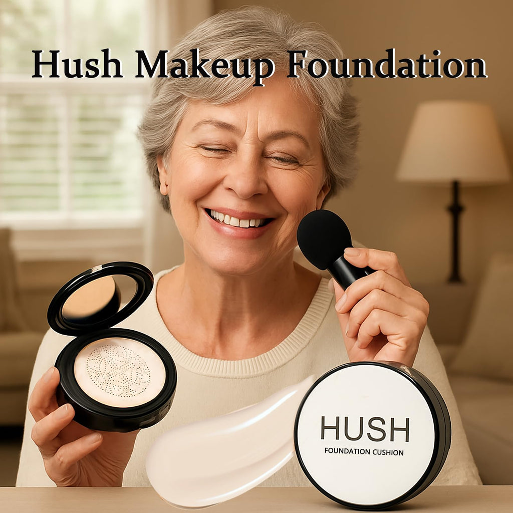 Hush Makeup Ivory Foundation for Mature Skin | Hydrating Cushion CC Cream