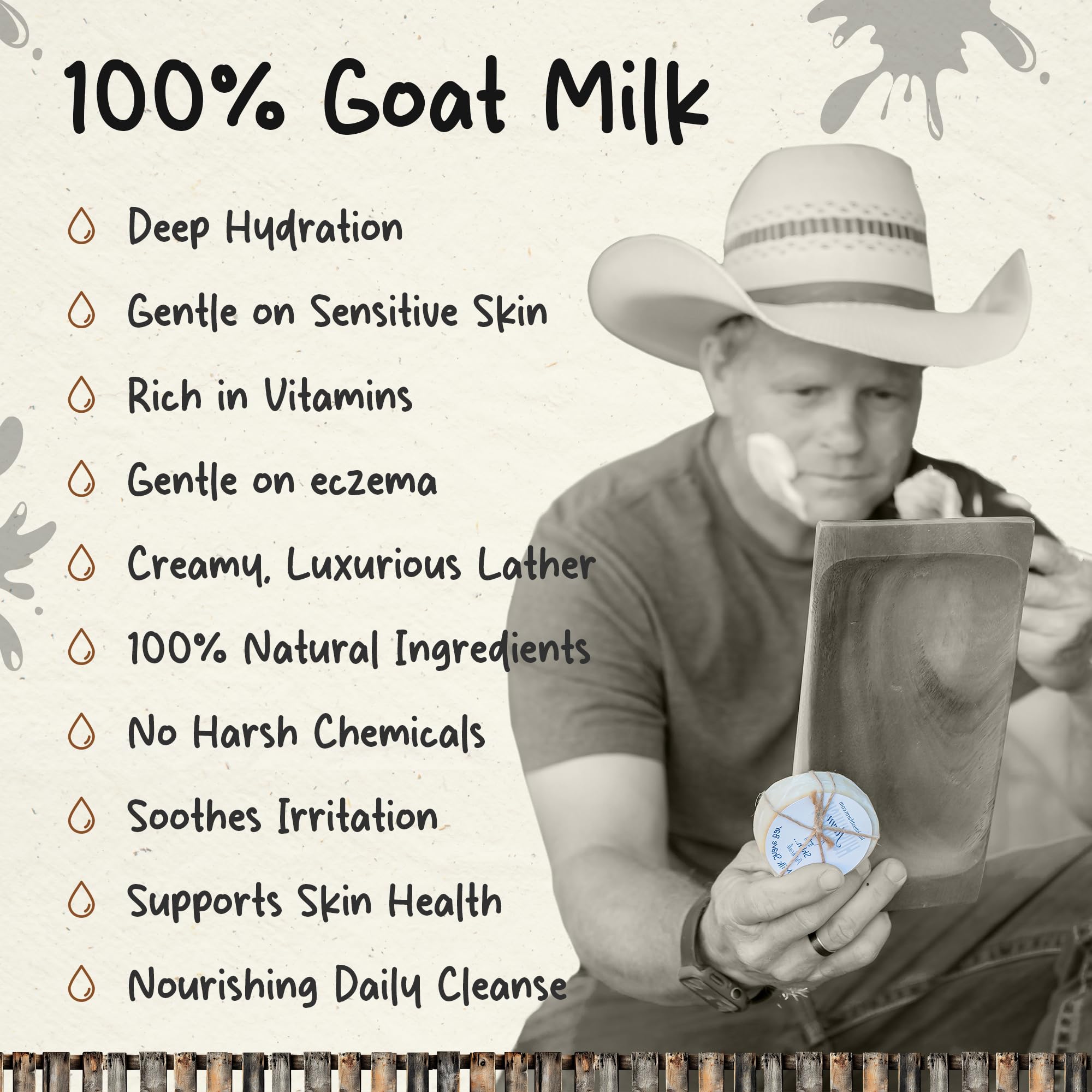 HushHush Farm Shaving Soap for Men – Goat Milk, Olive Oil & Cocoa Butter | 3-Pack (Patchouli, Tea Tree, Lavender Mint)