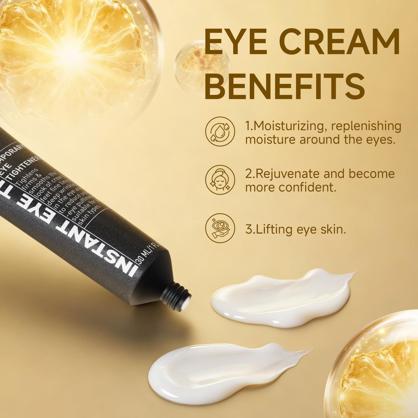 HUSPUR Instant Eye Tightener – Visibly Reduce Under-Eye Wrinkles & Puffiness (1.0 oz)