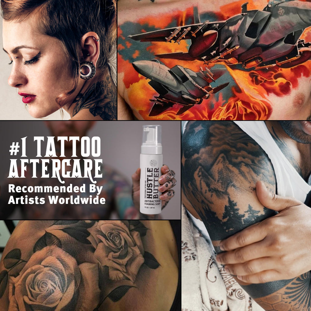 Hustle Bubbles Tattoo Aftercare Soap – Antibacterial Foaming Cleanser for New Tattoos & Piercings | Hustle Butter Deluxe