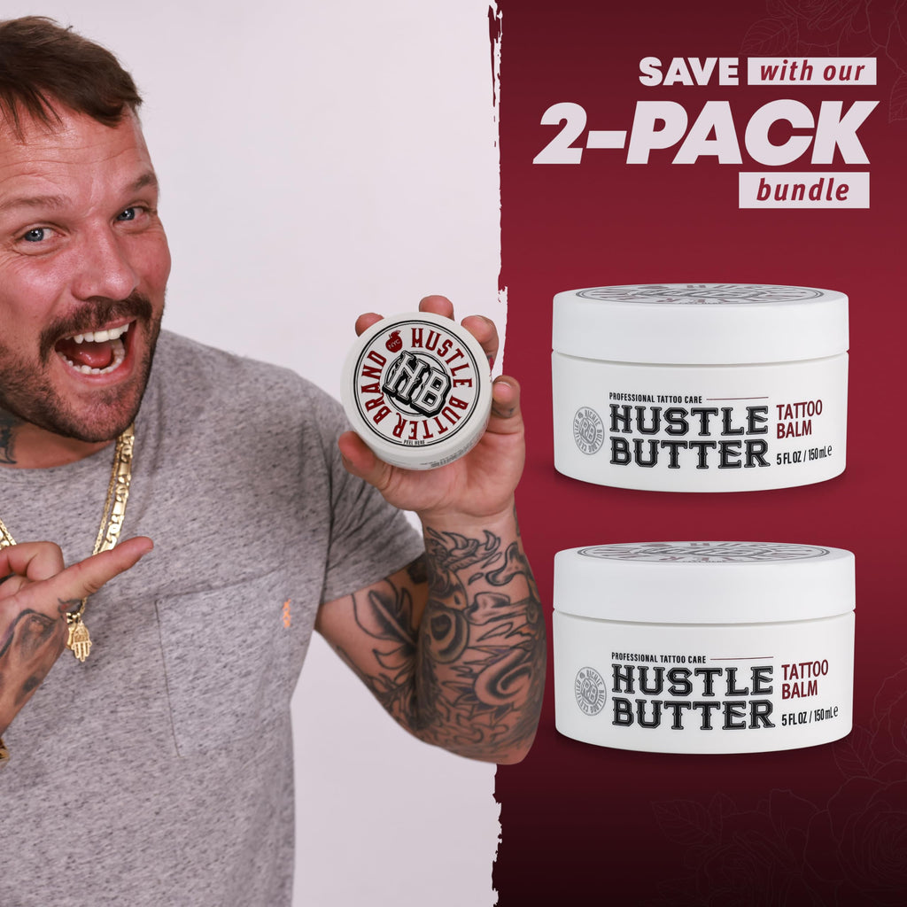 Hustle Butter Deluxe Tattoo Balm – Vegan, Petroleum-Free, 5 oz (2 Pack) – Before, During & After Care