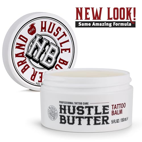 Hustle Butter Deluxe Tattoo Aftercare Balm 5oz – Vegan, Petroleum-Free, Supports Healing for New & Old Tattoos