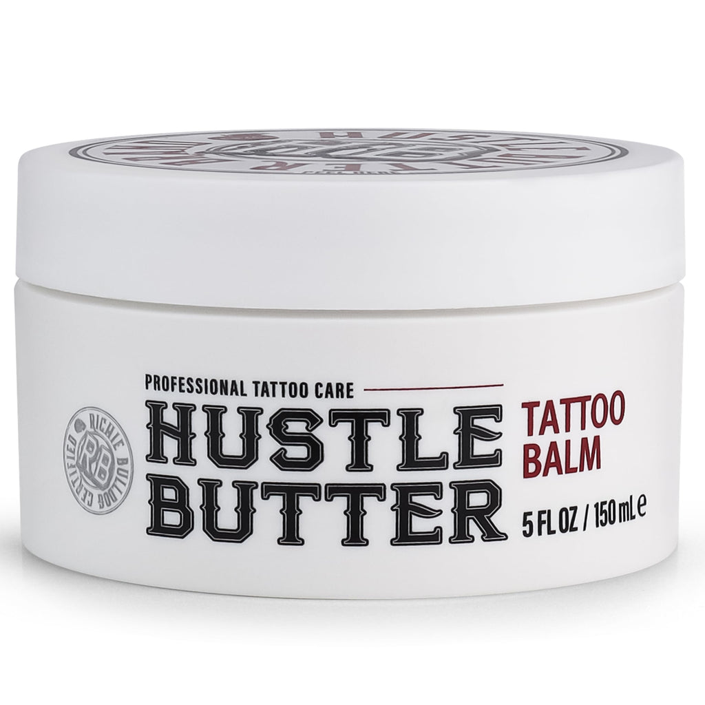 Hustle Butter Deluxe Tattoo Aftercare Balm 5oz – Vegan, Petroleum-Free, Supports Healing for New & Old Tattoos