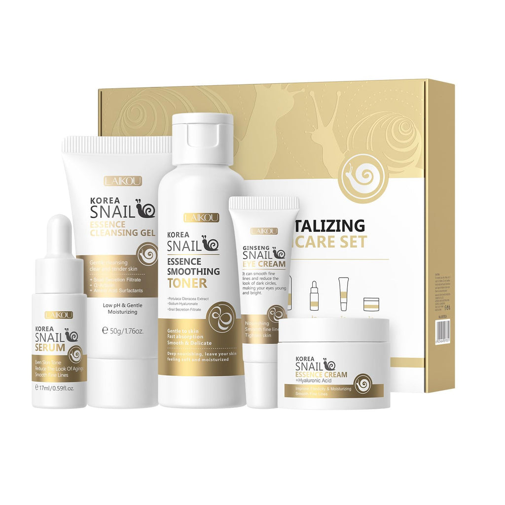 HXLYBD Korean Snail Essence Skincare Kit – 5-Piece Gift Set for All Skin Types