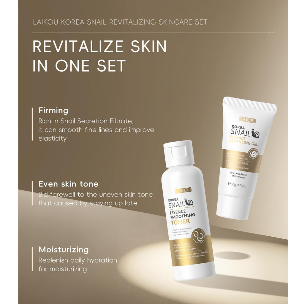 HXLYBD Korean Snail Essence Skincare Kit – 5-Piece Gift Set for All Skin Types