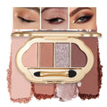 Hxssll 4-Color Neutral Nude Matte & Shimmer Eyeshadow Palette – Peach Bronze Cocoa for Blue/Green Eyes