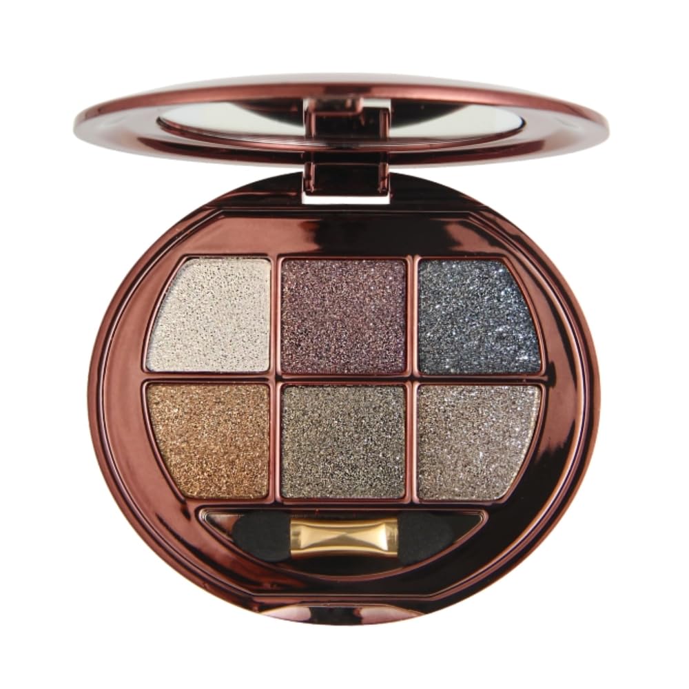Hxssll Shimmer Glitter Metallic Eyeshadow Palette – Neutral Cool-Tone Glam