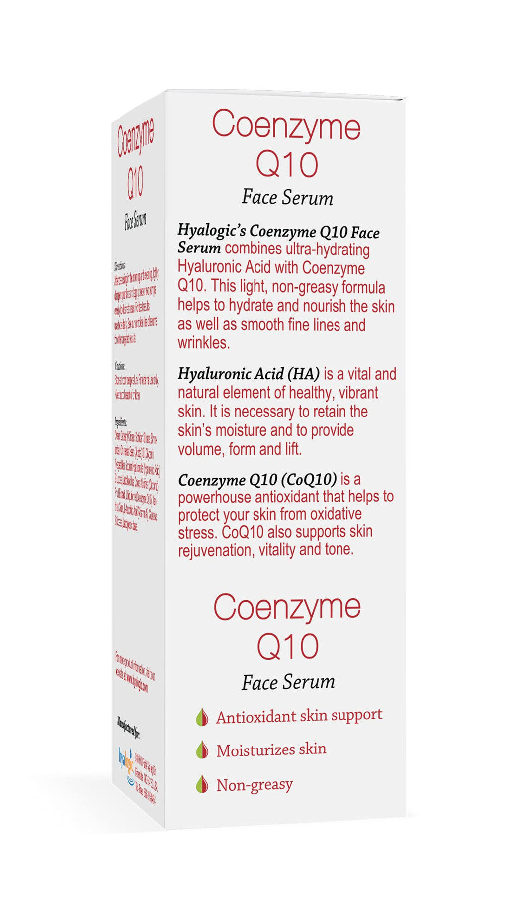 Hyalogic Episilk CoQ10 Serum with Hyaluronic Acid for Dry Skin – Firming Antioxidant Facial Serum (0.47 oz)