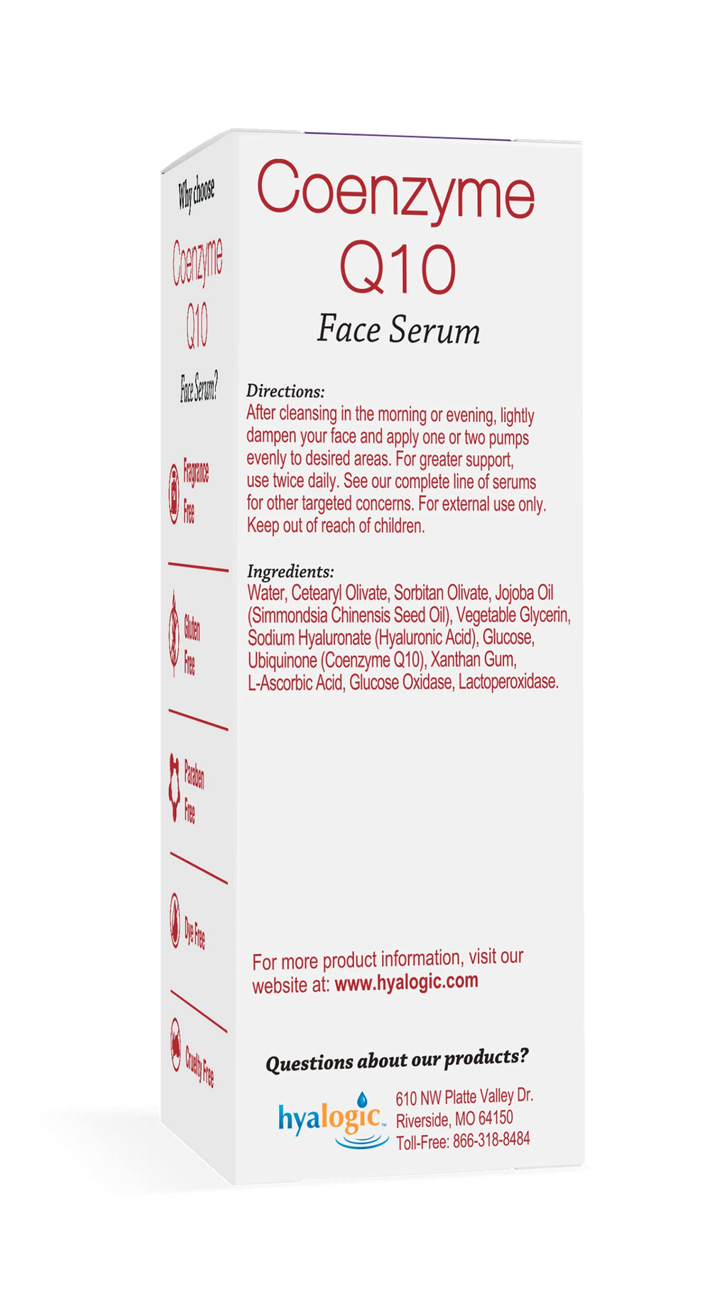 Hyalogic Episilk CoQ10 Serum with Hyaluronic Acid for Dry Skin – Firming Antioxidant Facial Serum (0.47 oz)