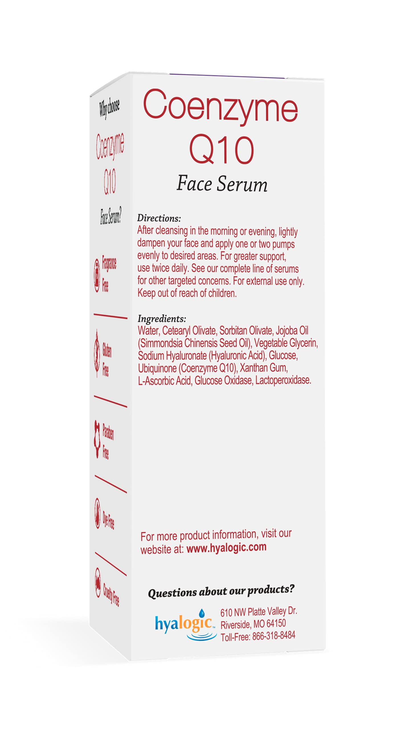 Hyalogic Episilk CoQ10 Serum with Hyaluronic Acid for Dry Skin – Firming Antioxidant Facial Serum (0.47 oz)