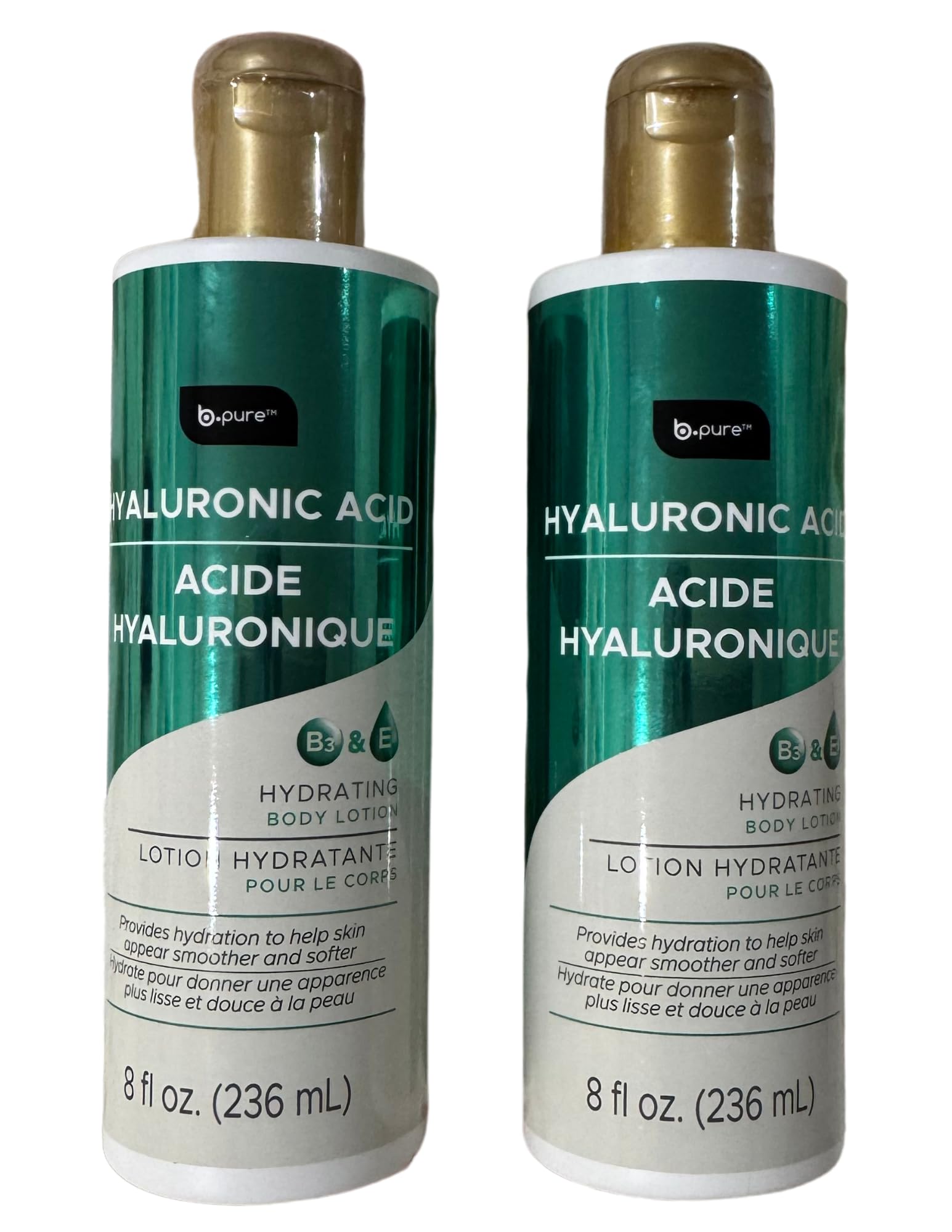 Hyaluronic Acid Hydrating Body Lotion with Vitamin B3 & E – 8 oz Two-Pack