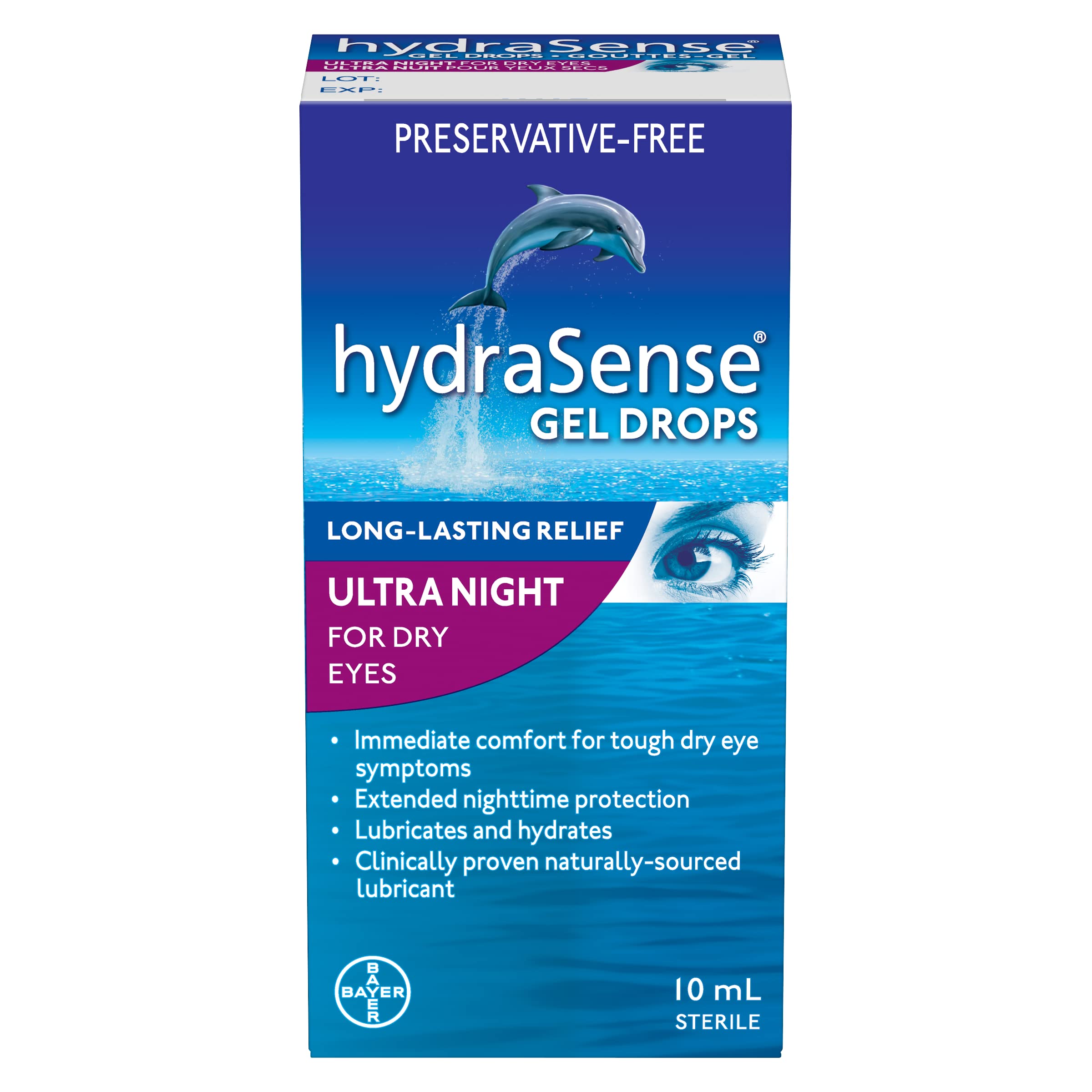HydraSense Gel Drops Night Therapy for Dry Eyes | 2 x 10ml
