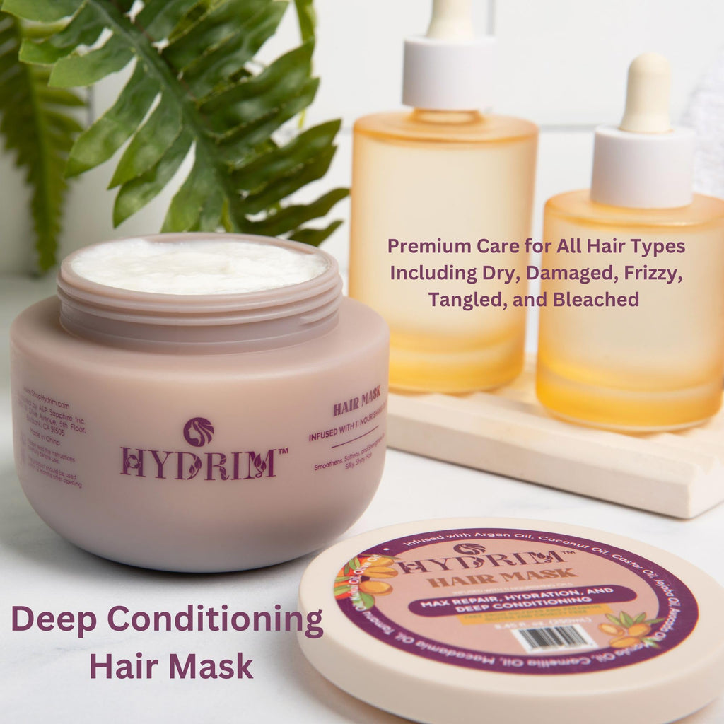 Hydrim Botanical Hydrating Hair Mask – Deep Conditioner with Argan & 10 Oils (8.45 oz)