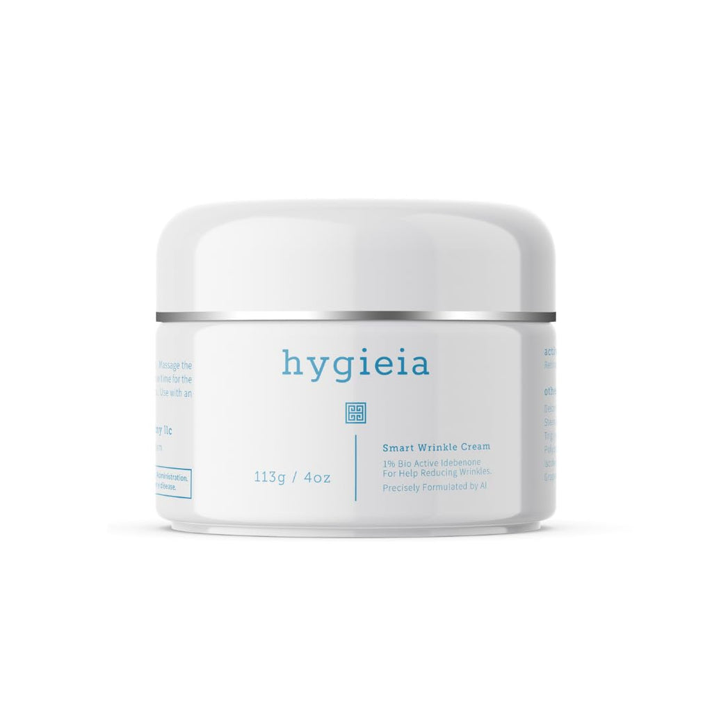 Hygieia+ Smart Wrinkle Cream | Bio-Active Liposomal Anti-Aging Moisturizer with Idebenone 1%, Retinol & Hyaluronic Acid | Deep Hydration for Fine Lines | 4 oz