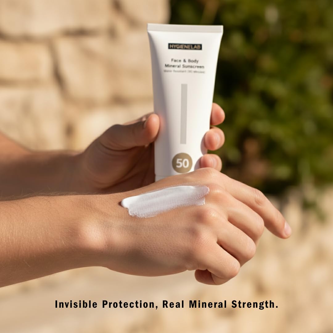 HygieneLab Mineral Sunscreen SPF 50 – Invisible Sheer Finish, Reef Safe, 6 oz