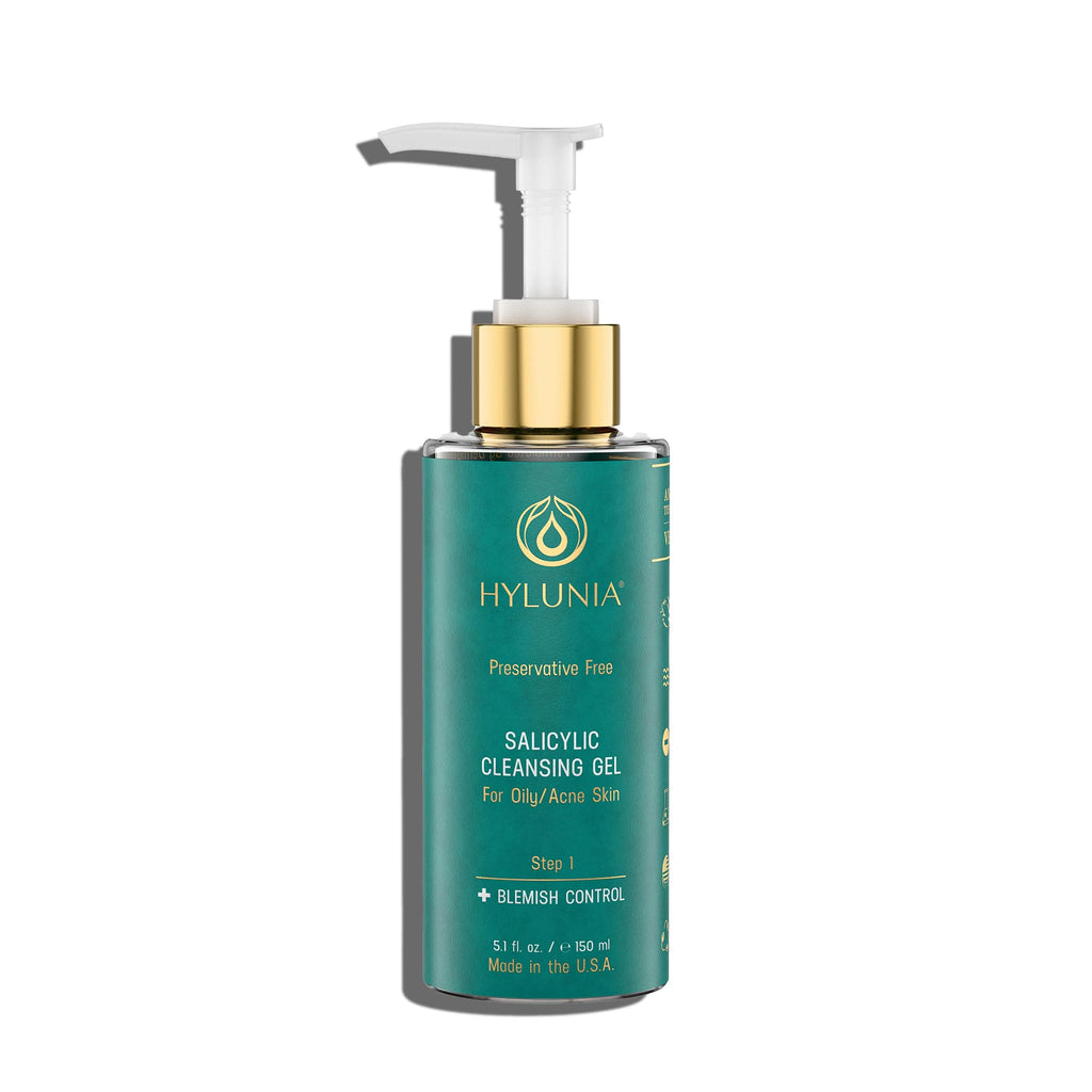Hylunia Salicylic Facial Cleansing Gel – Deep Pore Cleanser for Oily & Acne-Prone Skin | Hydrates & Brightens
