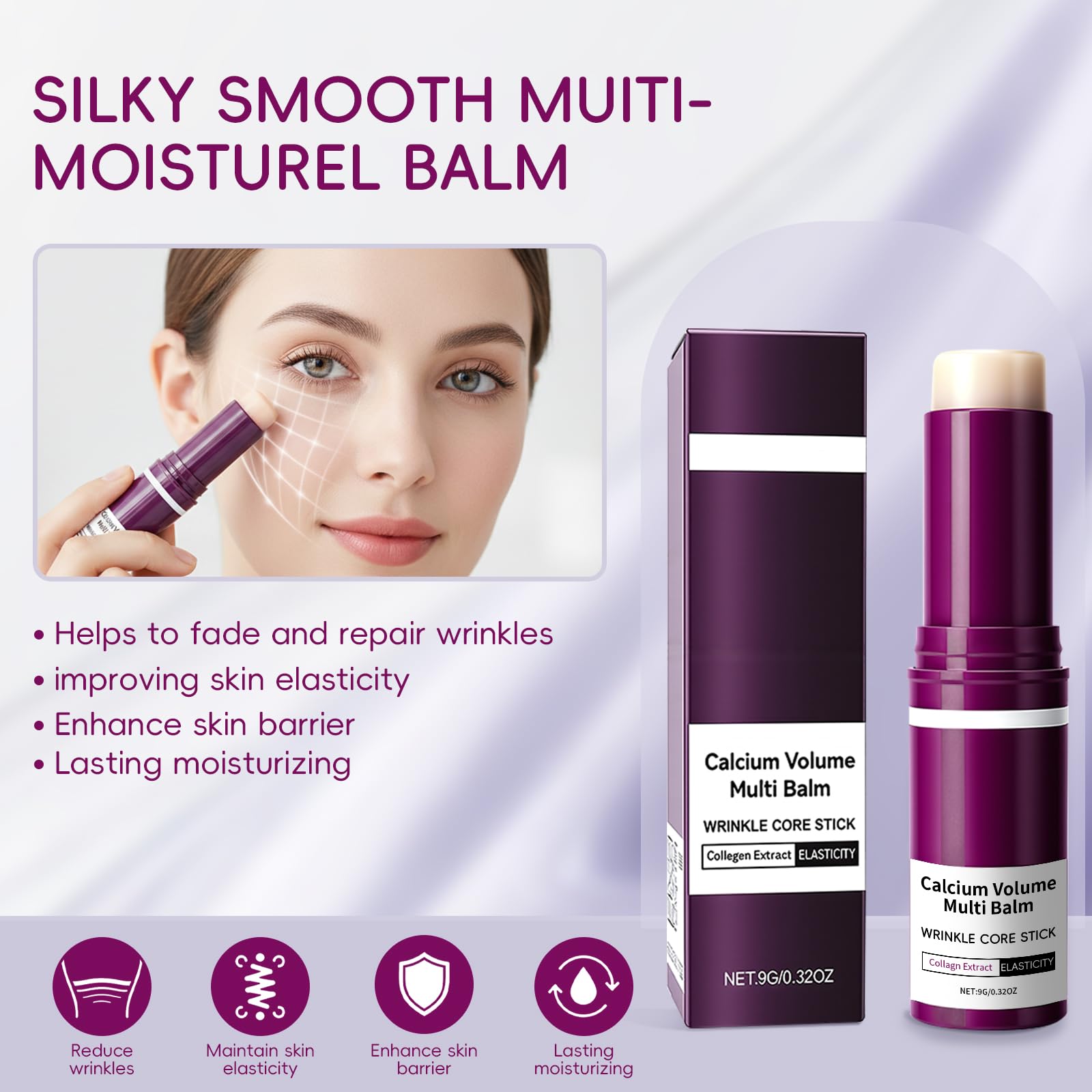 Hypoaled Cementerre Calcium Multi Balm Stick – Korean Calcium Volume Moisturizing, Anti-Aging, Rose Red (2pcs)