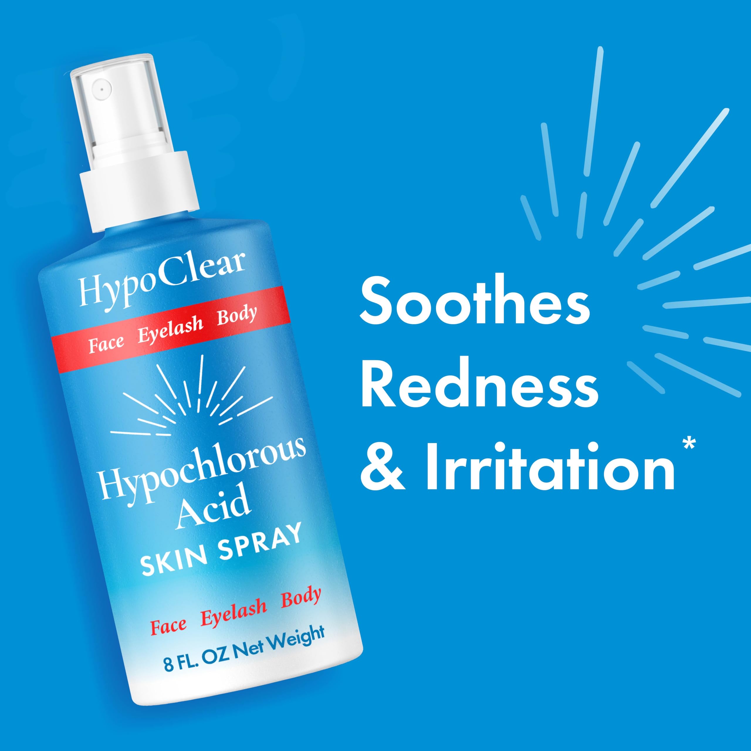 HypoClear Hypochlorous Acid Facial Spray – Gentle HOCl Toner & Cleanser for Face, Skin & Eyes (8 oz)