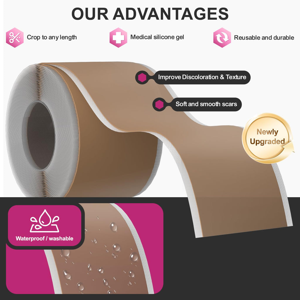 Hysimedy Silicone Scar Sheets – Medical Grade Scar Tape 4.5 cm x 120 in