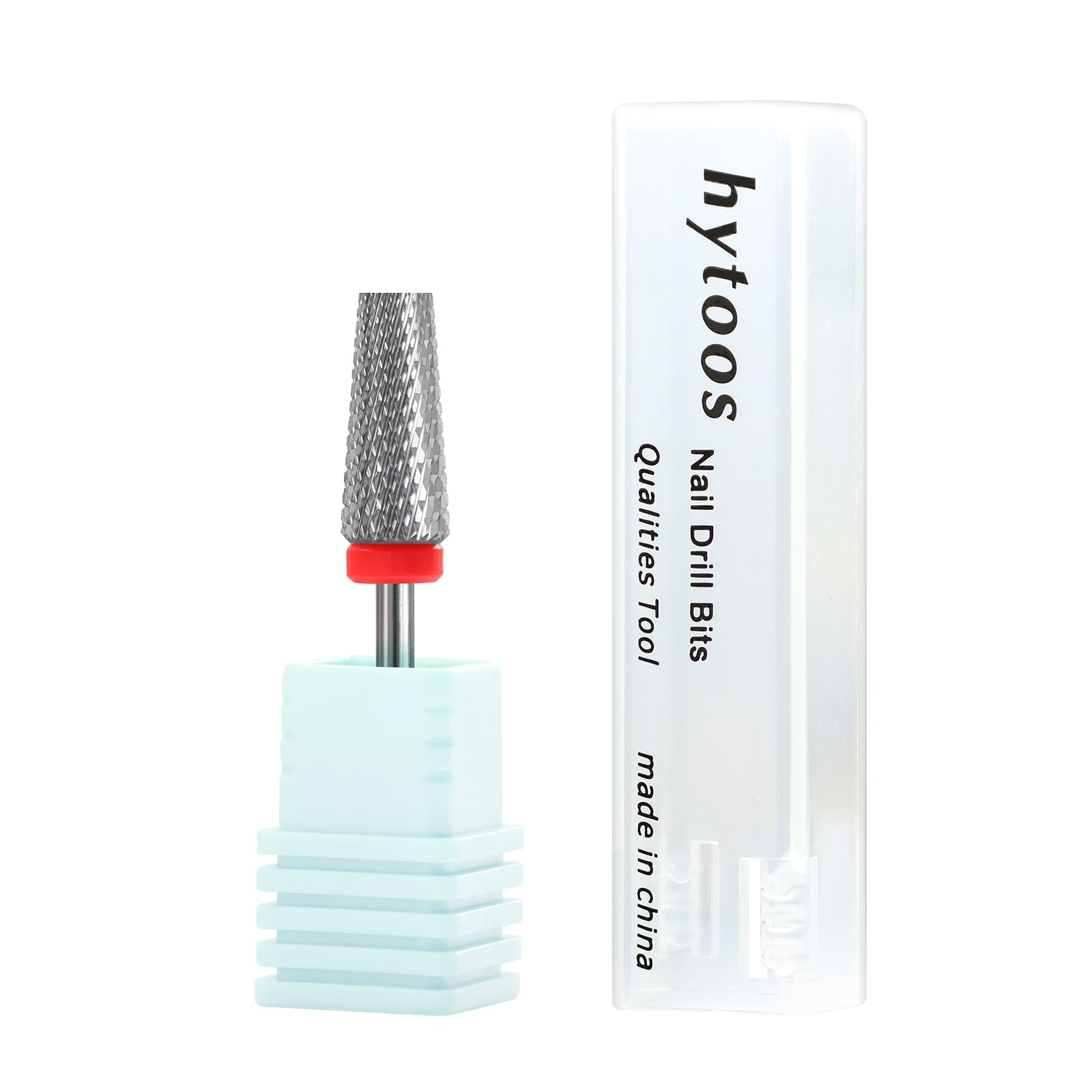 HYTOOS Flat Top 5 in 1 Nail Bit – Tungsten Carbide Cross Tapered 3/32 Shank, 2-Way Rotation