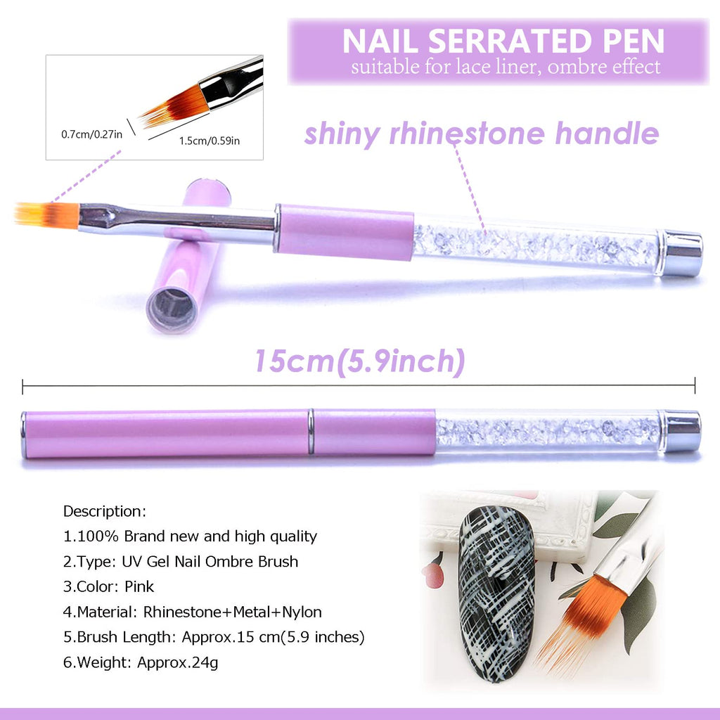 HYWWPFLAY 5Pcs Ombre Nail Brush & Sponges Set – Gradient Nail Art Tools for Gel Polish