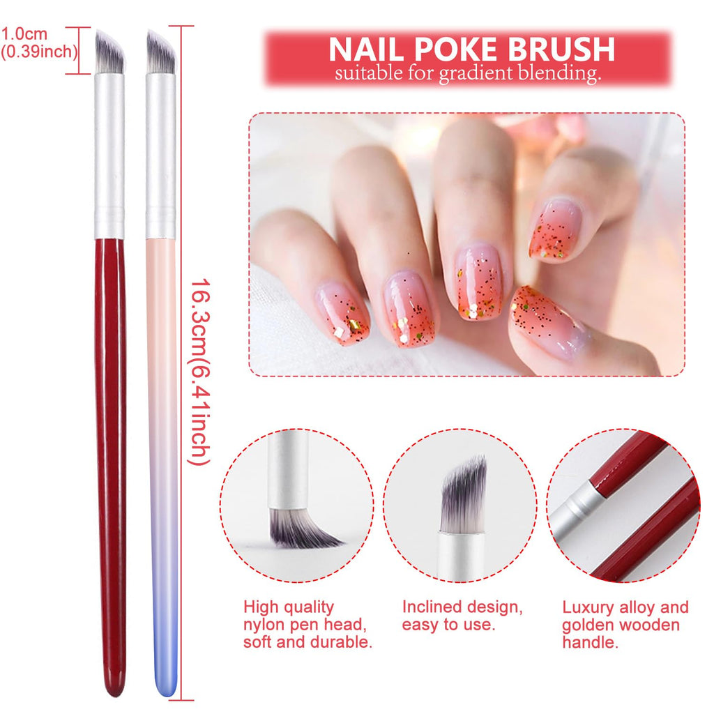 HYWWPFLAY 5Pcs Ombre Nail Brush & Sponges Set – Gradient Nail Art Tools for Gel Polish