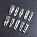 HZJXRT 24-Piece 3D Love Heart Press-On Nails – Butterfly Design, Almond Medium, Valentine Gel Nails