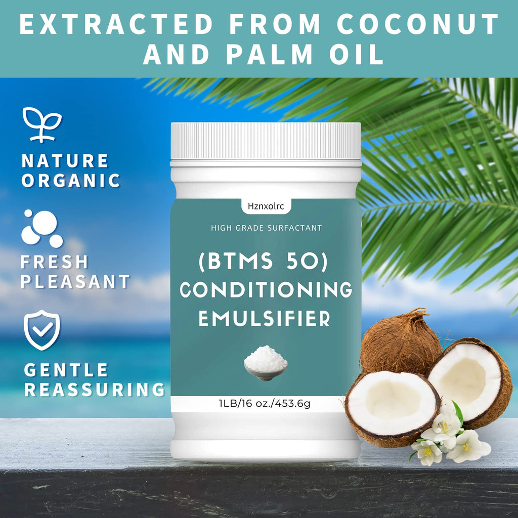Hznxolrc BTMS 50 Conditioning Emulsifier — 16 oz for Leave-In Conditioners, Lotions & Shampoos