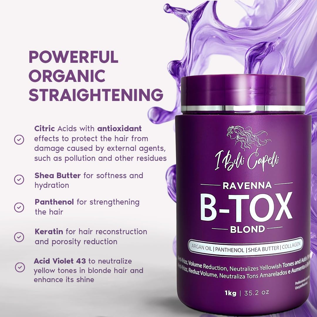 I Belli Capelli Ravenna B-tox Kit – Blonde Hair Treatment with Argan Oil Mask (250 g) | Formaldehyde-Free