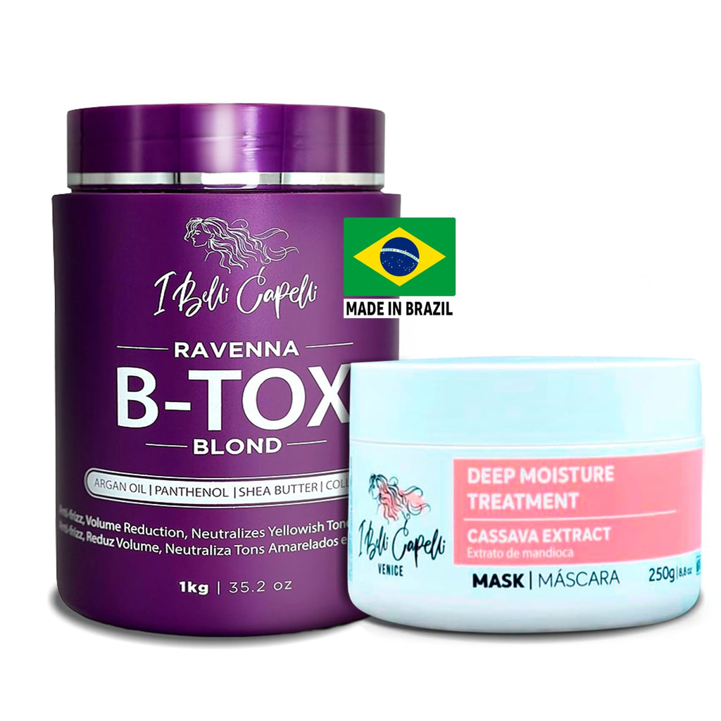 I Belli Capelli Ravenna B-tox Kit – Blonde Hair Treatment with Argan Oil Mask (250 g) | Formaldehyde-Free