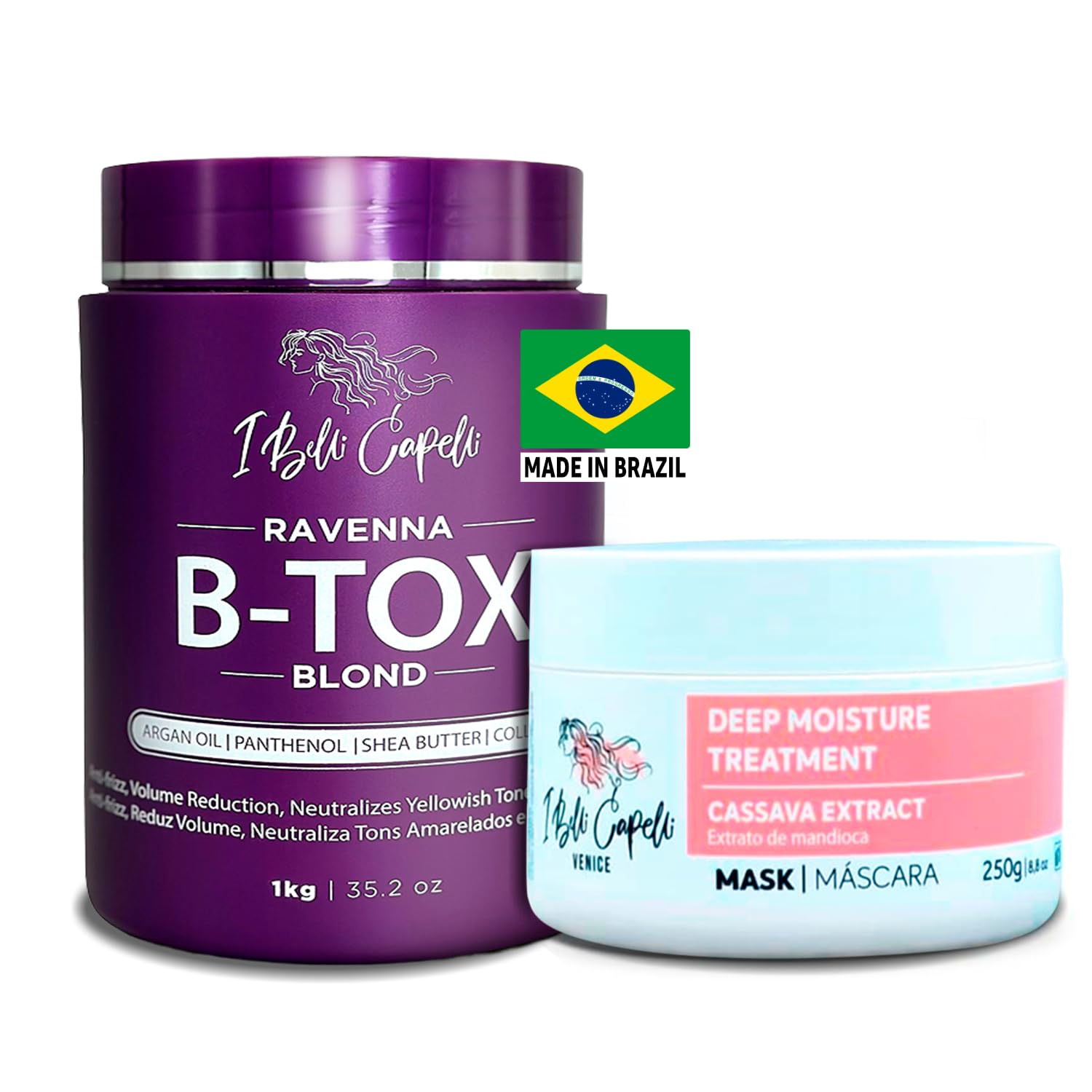 I Belli Capelli Ravenna B-tox Kit – Blonde Hair Treatment with Argan Oil Mask (250 g) | Formaldehyde-Free