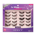 i-ENVY 10 Pairs So Wispy Human Hair Eyelashes Multipack | Invisible Band, Lightweight & Reusable